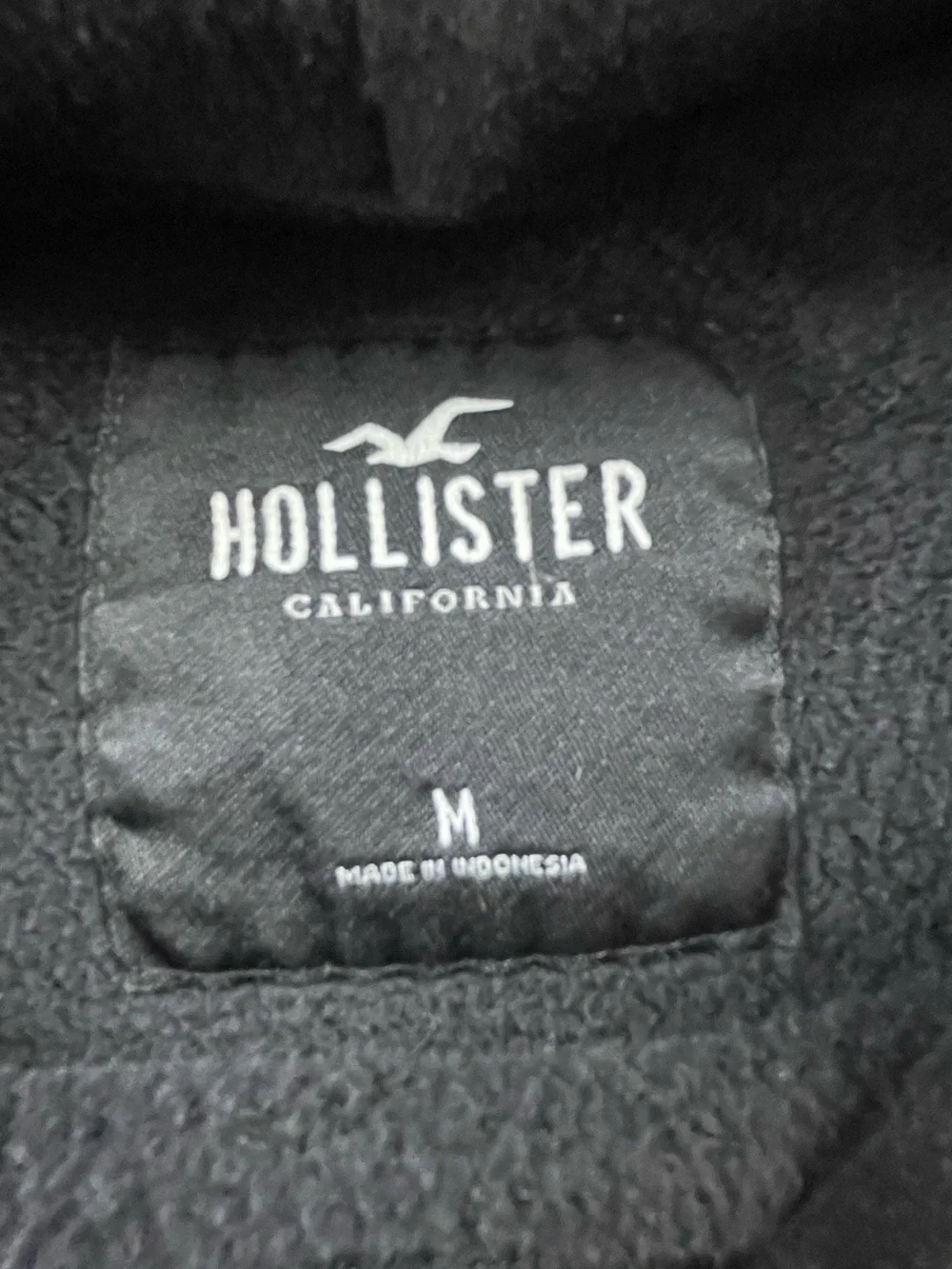Hollister Black Pullover Hoodie with White Logo medium